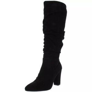 NIB WHITE MOUNTAIN Womens Black Compassion Block Heel Slouch Boot 5.5
